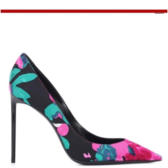 Saint Laurent Multicolor Floral Heels - Picture 2 of 9